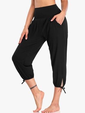 DIBAOLONG Yoga Pants Capri Loose Workout Sweatpants Lounge Joggers Pockets Sz MD